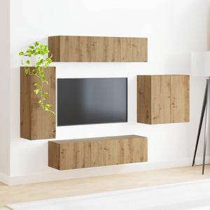 Σετ τοίχου για τηλεόραση 6 τμχ. Artisan Oak
