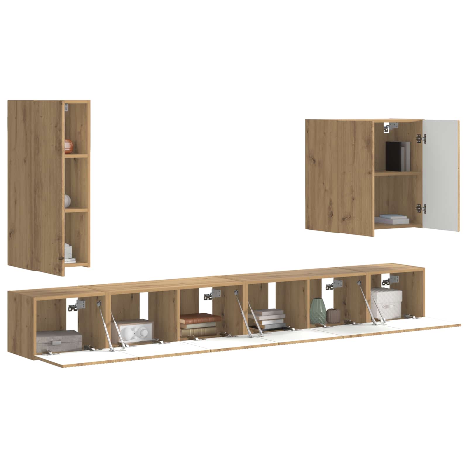 Σετ τοίχου για τηλεόραση 6 pcs Artisan Oak