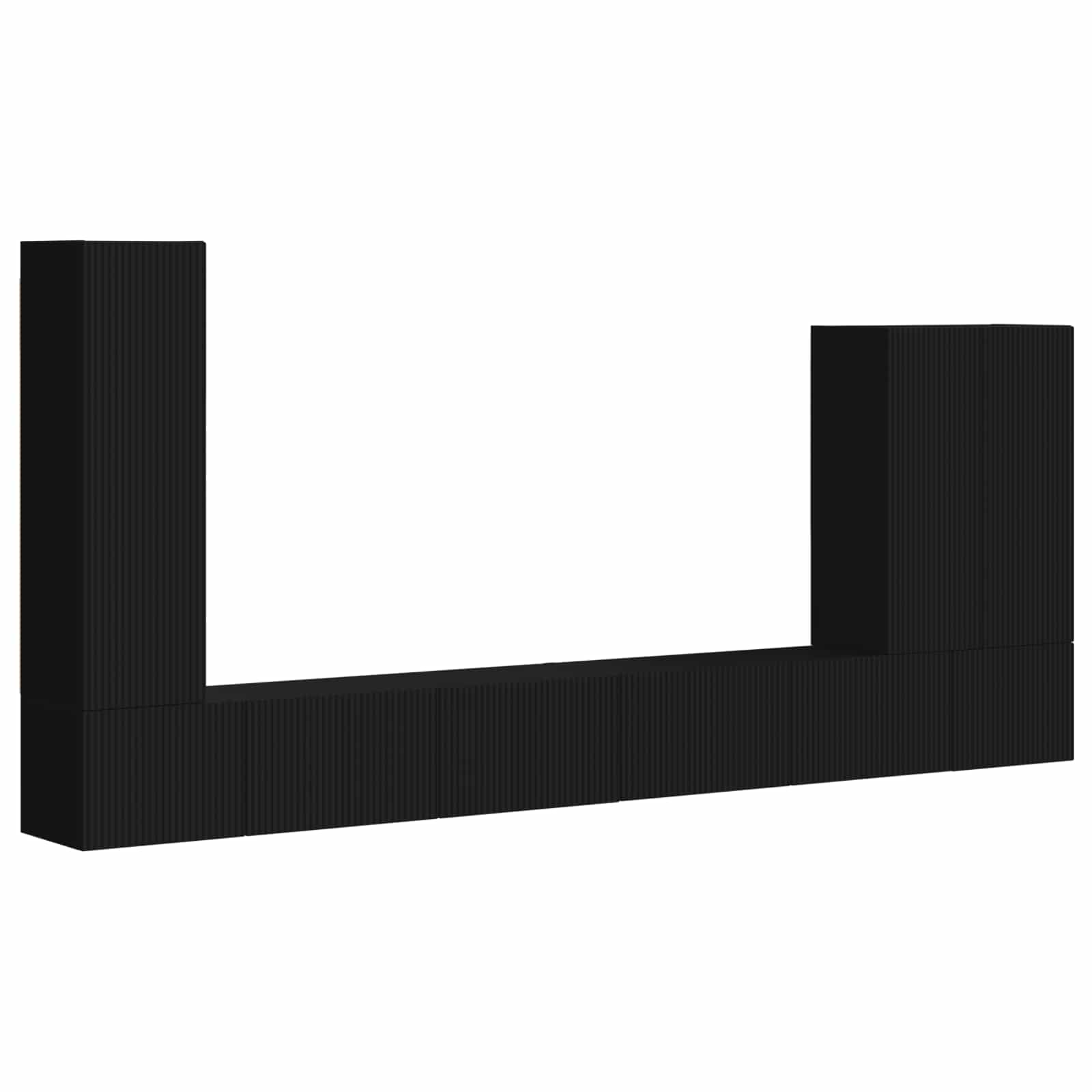 Σετ τοίχου για τηλεόραση Επιτοίχιο 6 pcs Μαύρο - Pakobazaar