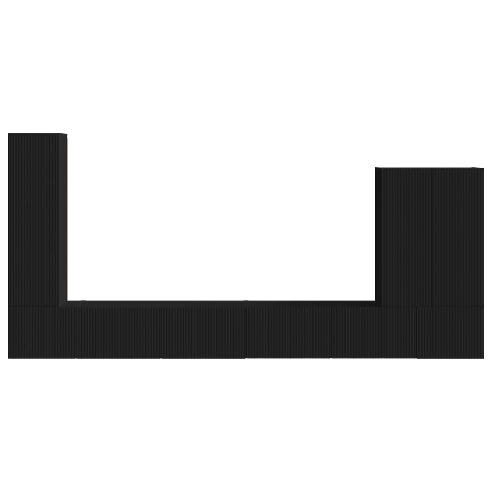 Σετ τοίχου για τηλεόραση Επιτοίχιο 6 pcs Μαύρο - Pakobazaar