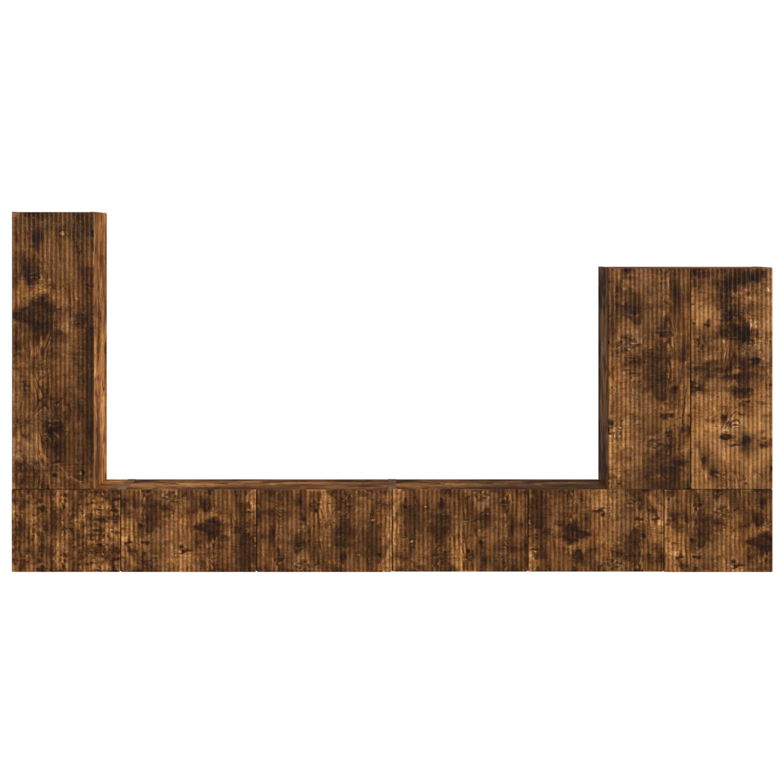 Σετ τοίχου για τηλεόραση Επιτοίχιο 6 pcs Καπνιστό Δρύς