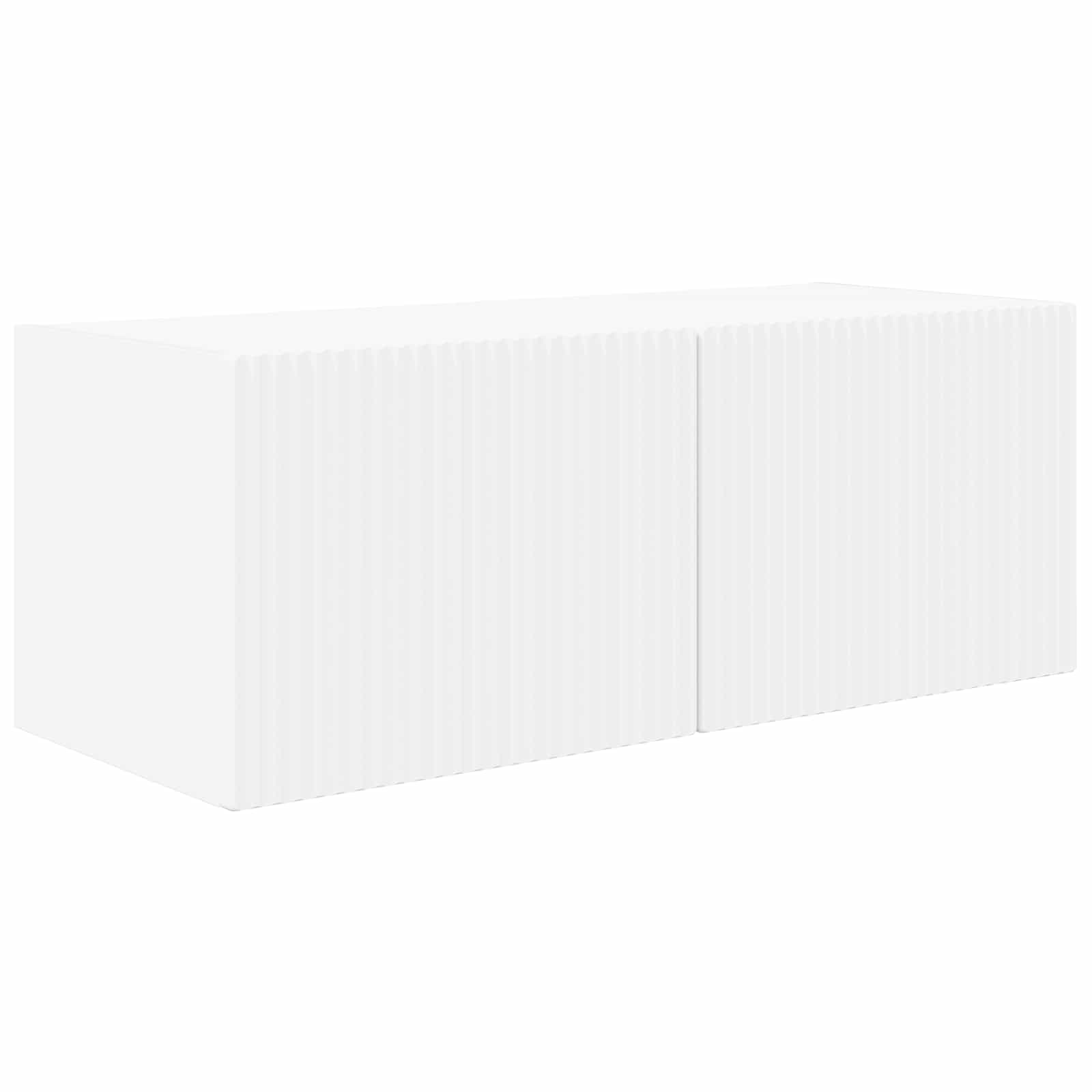 Σετ επίπλου τηλεόρασης Επιτοίχιο 2 pcs Λευκό Επεξεργασμένο ξύλο