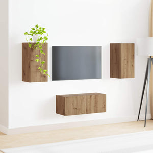 Σετ επίπλου τηλεόρασης 2 pcs Artisan Oak Επεξεργασμένο ξύλο - Pakobazaar
