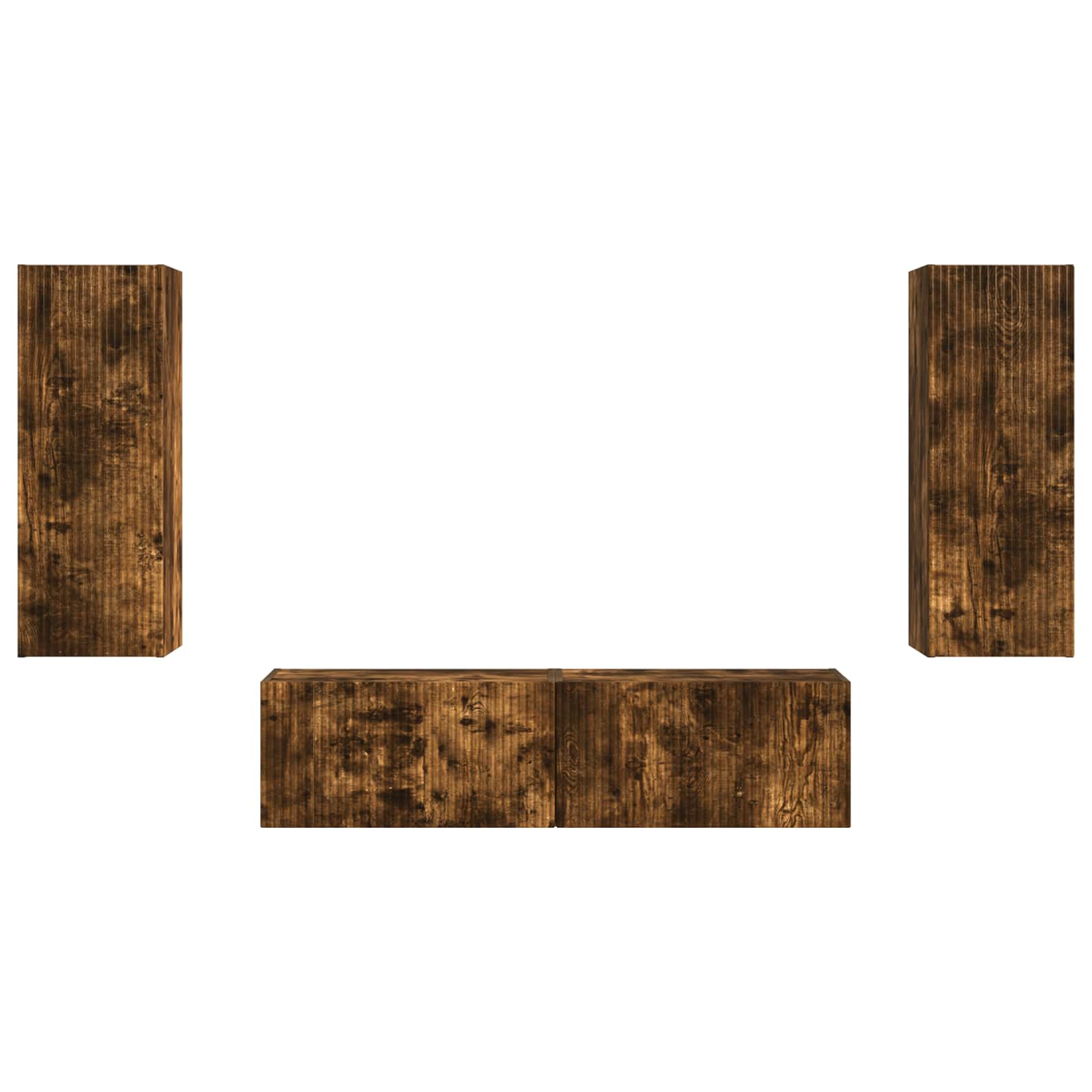 Σετ επίπλου τηλεόρασης 2 pcs Καπνιστό Δρύς Επεξεργασμένο ξύλο