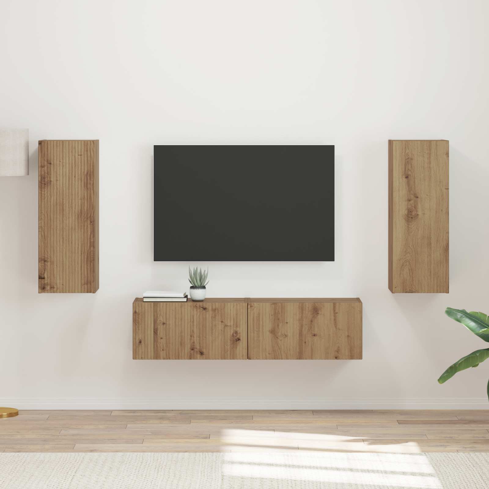 Σετ επίπλου τηλεόρασης 2 pcs Artisan Oak Επεξεργασμένο ξύλο