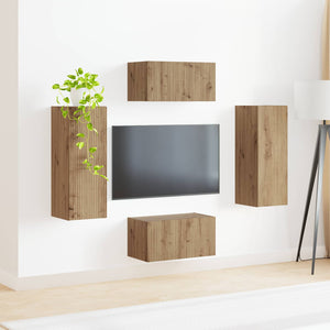 Σετ επίπλου τηλεόρασης 2 τμχ. Artisan Oak Επεξεργασμένο Ξύλο