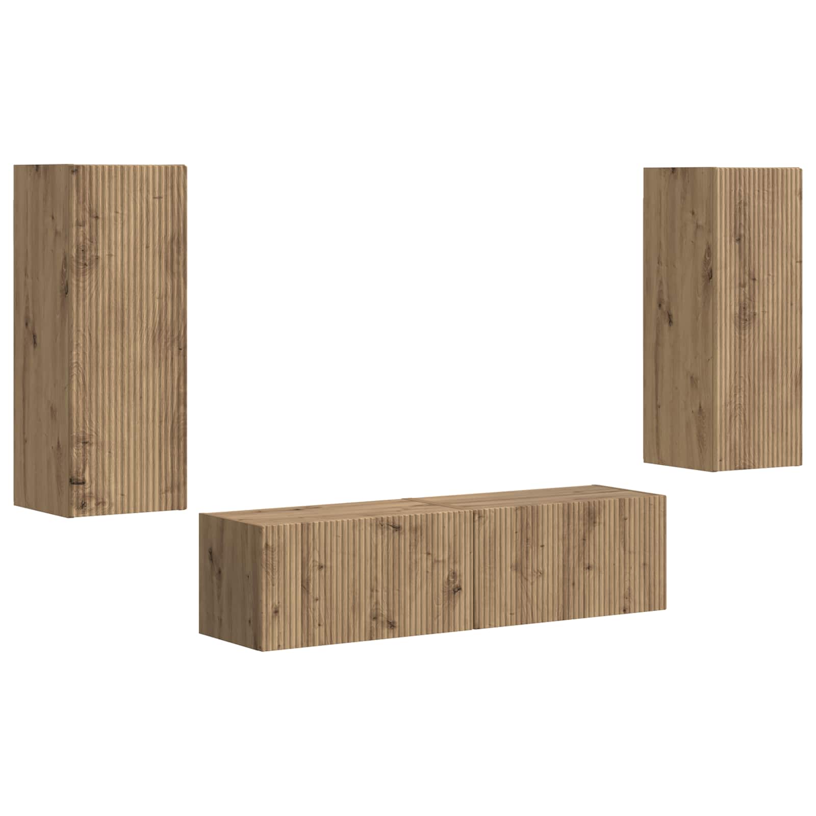 Σετ επίπλου τηλεόρασης 2 pcs Artisan Oak Επεξεργασμένο ξύλο