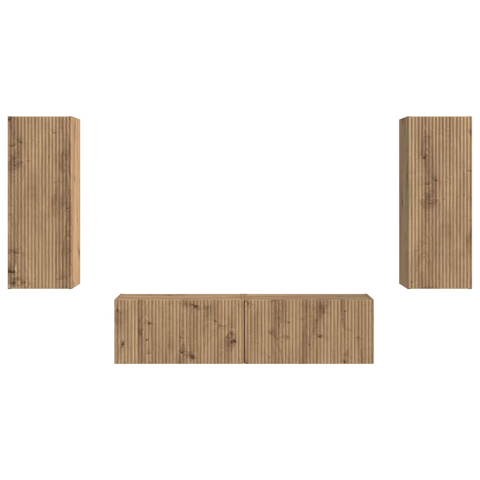 Σετ επίπλου τηλεόρασης 2 pcs Artisan Oak Επεξεργασμένο ξύλο