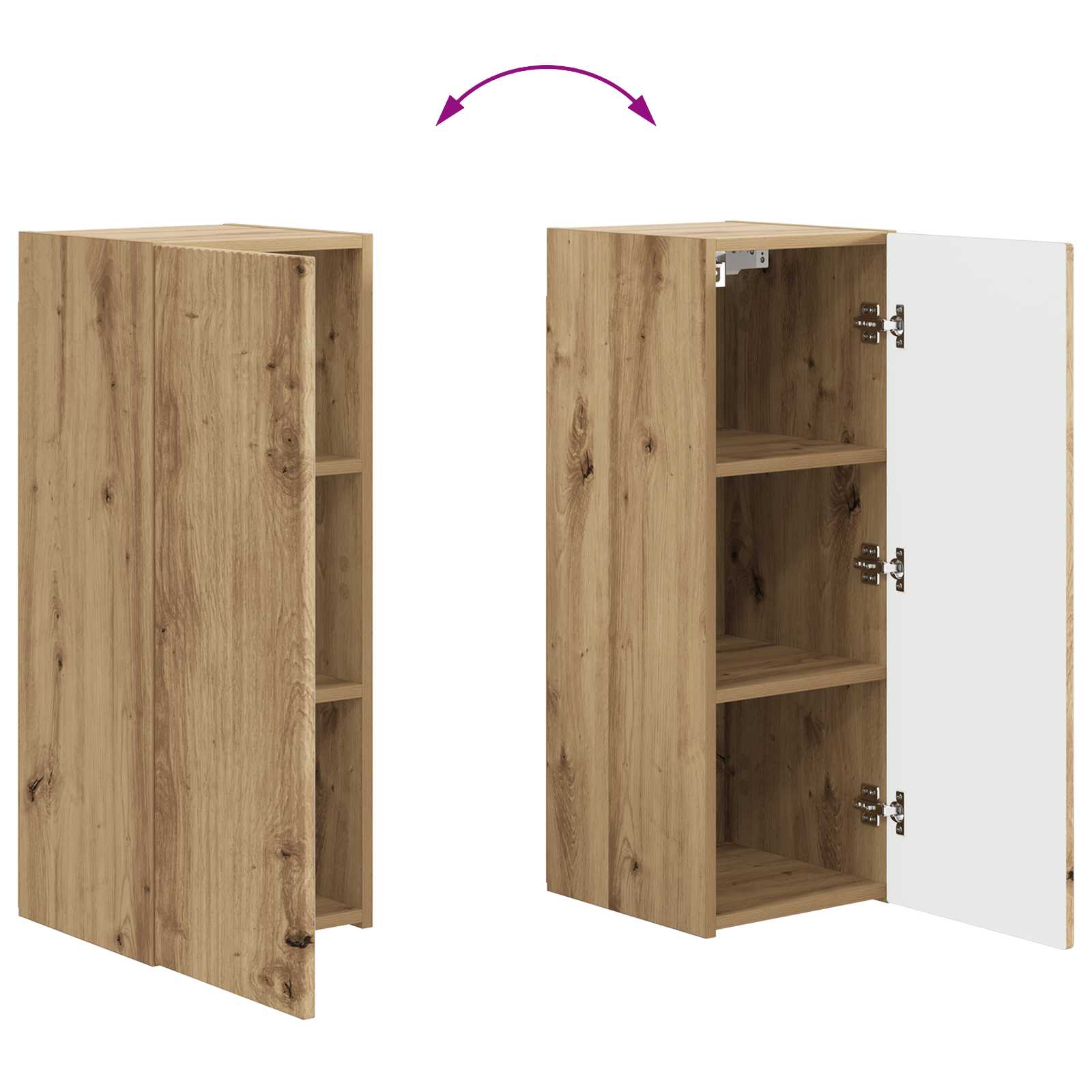 Σετ επίπλου τηλεόρασης 2 pcs Artisan Oak Επεξεργασμένο ξύλο