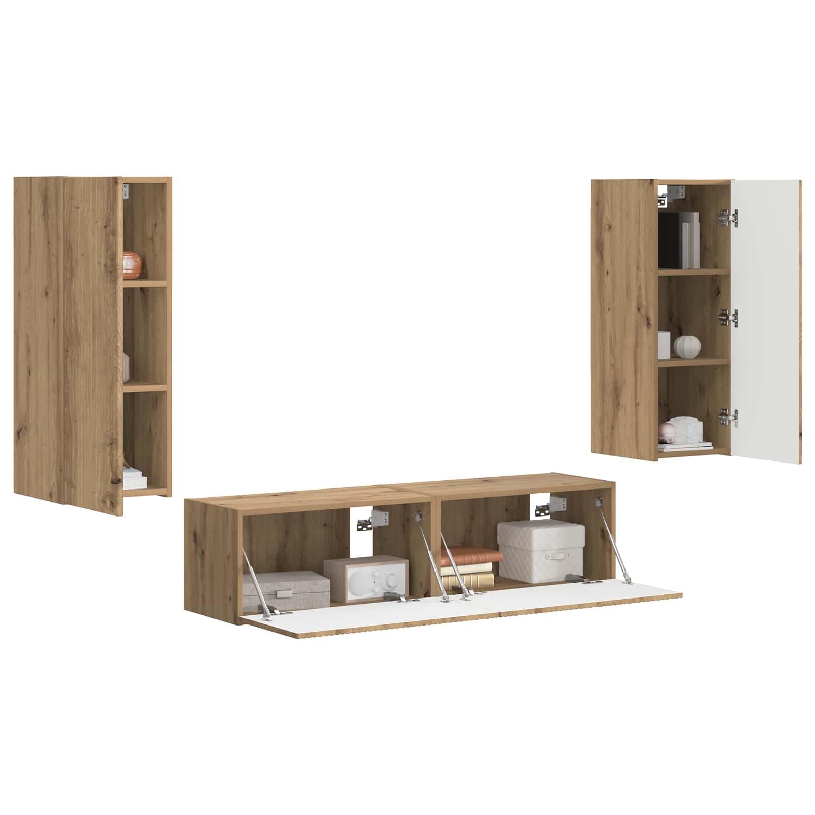 Σετ επίπλου τηλεόρασης 2 pcs Artisan Oak Επεξεργασμένο ξύλο