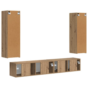 Σετ επίπλου τηλεόρασης 3 pcs Artisan Oak Επεξεργασμένο ξύλο - Pakobazaar