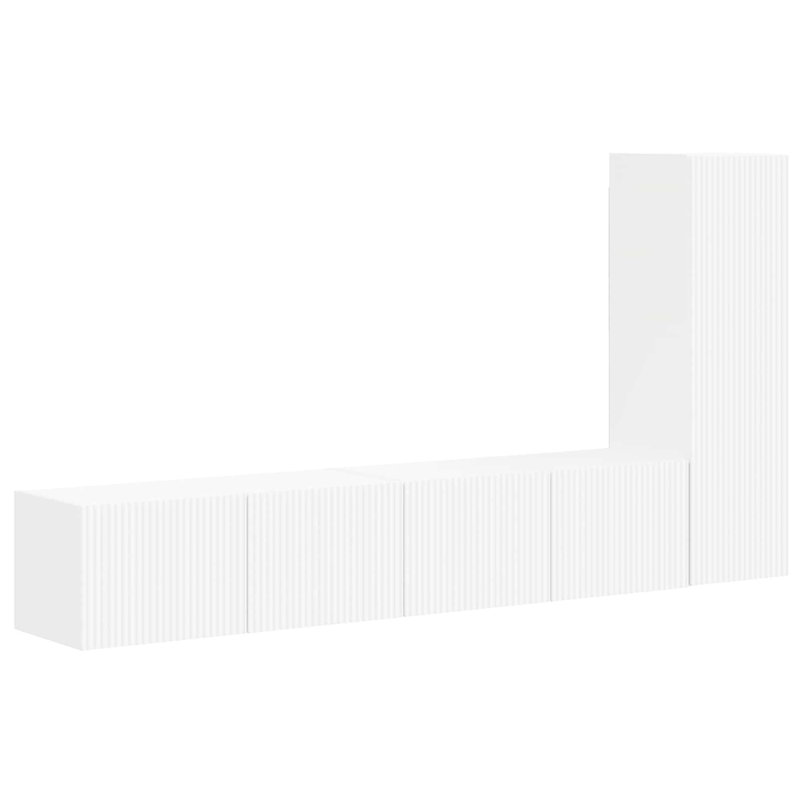 Σετ επίπλου τηλεόρασης Επιτοίχιο 3 pcs Λευκό Επεξεργασμένο ξύλο