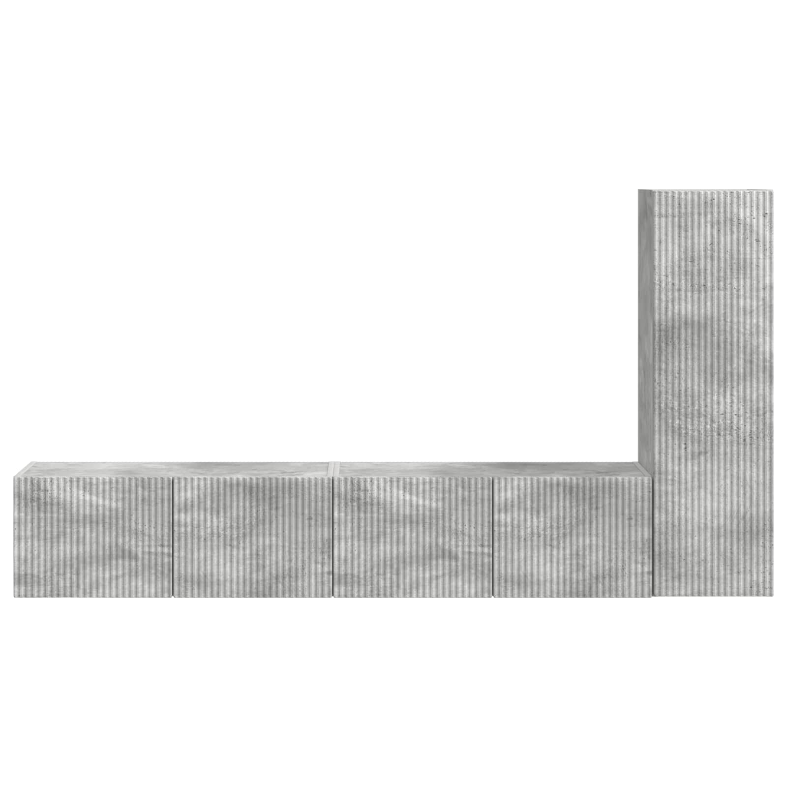 Σετ επίπλου τηλεόρασης 3 pcs Σκυρόδεμα Γκρι Επεξεργασμένο ξύλο