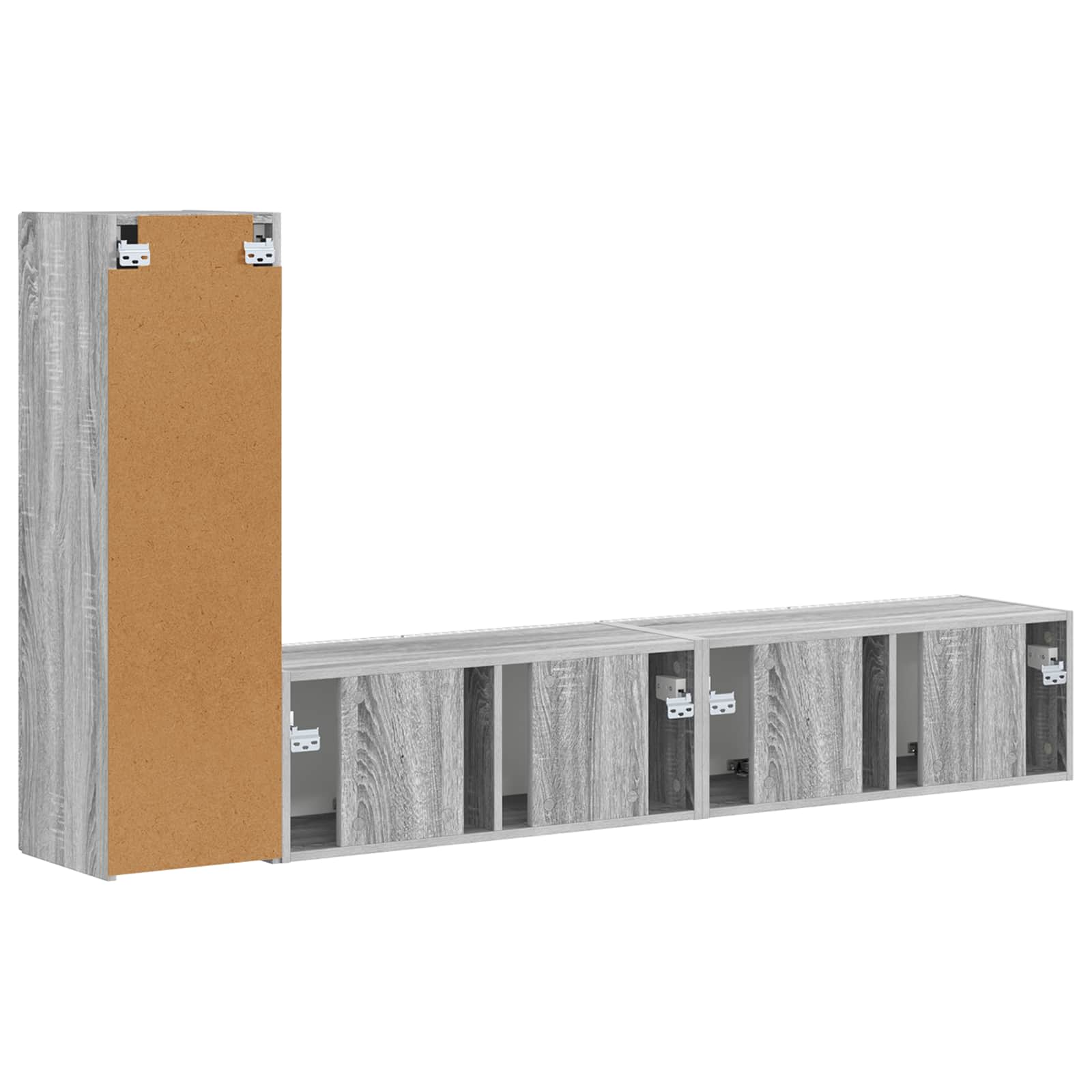 Σετ επίπλου τηλεόρασης 3 pcs Γκρίζο Σονομα Επεξεργασμένο ξύλο