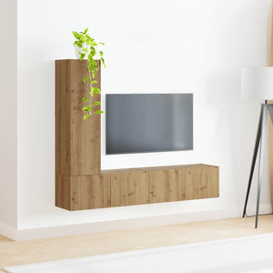 Σετ επίπλου τηλεόρασης 3 τμχ. Artisan Oak Επεξεργασμένο Ξύλο