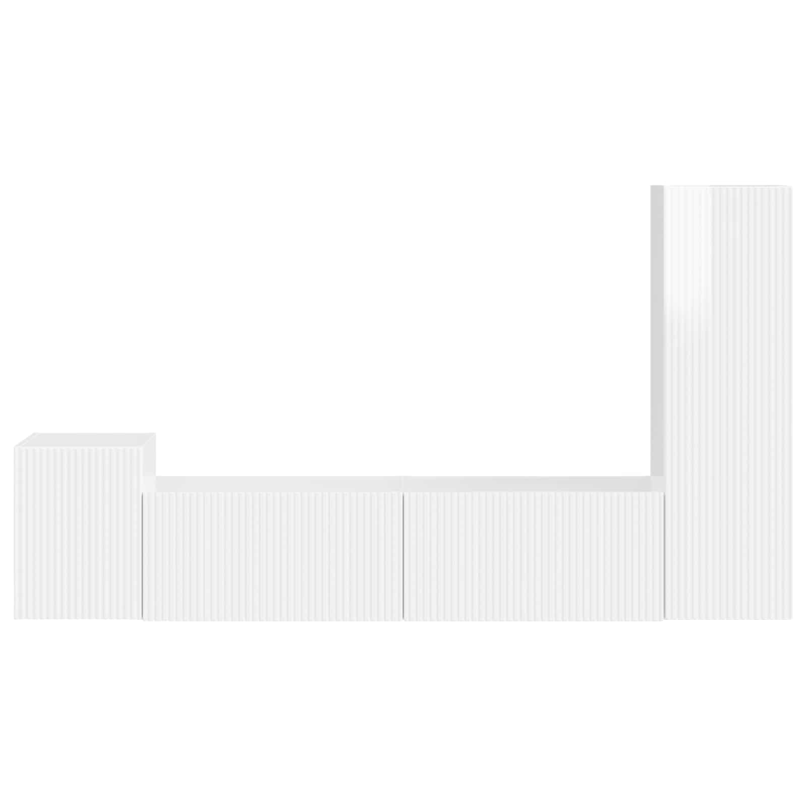 Σετ επίπλου τηλεόρασης Επιτοίχιο 4 pcs Υψηλής γυαλάδας λευκό