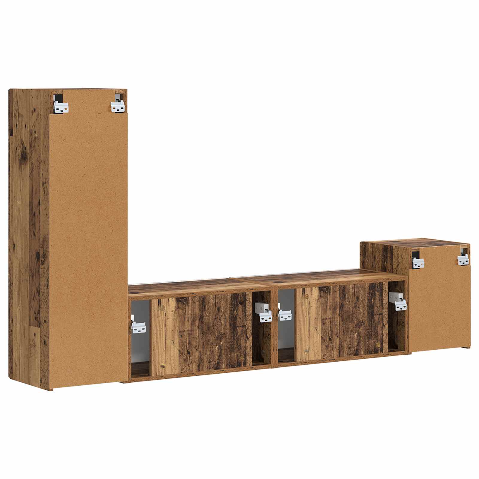 Σετ επίπλου τηλεόρασης 4 pcs Παλιό ξύλο Επεξεργασμένο ξύλο