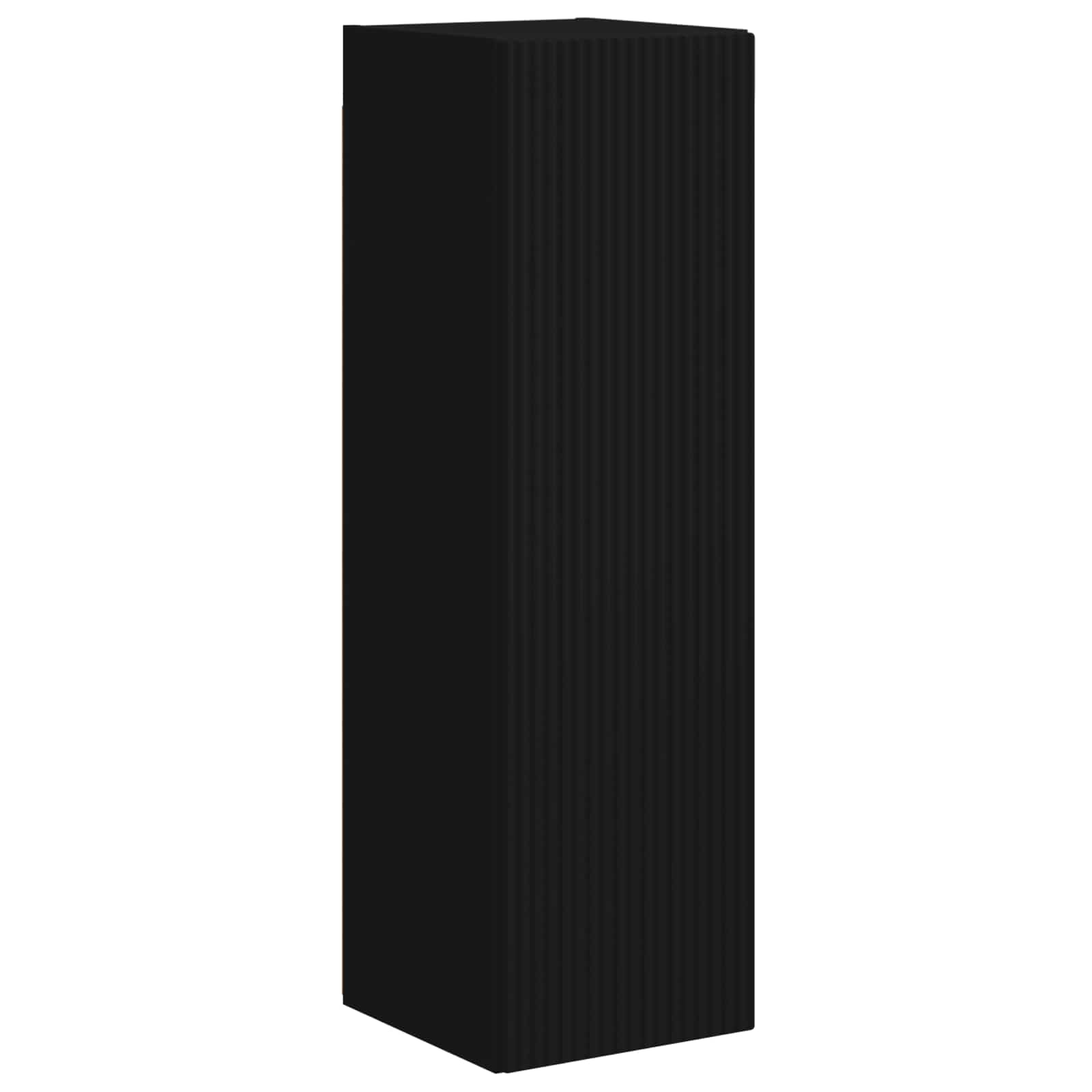 Σετ επίπλου τηλεόρασης Επιτοίχιο 4 pcs Μαύρο Επεξεργασμένο ξύλο