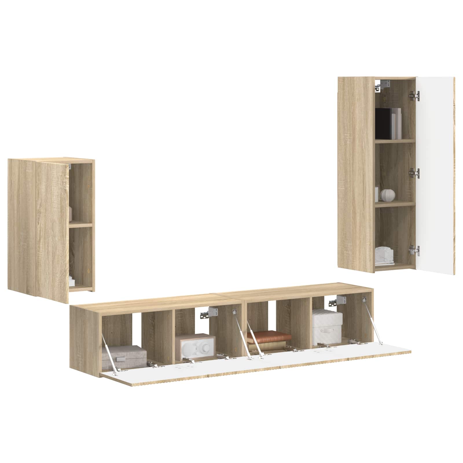 Σετ επίπλου τηλεόρασης 4 pcs Δρύς Sonoma Επεξεργασμένο ξύλο