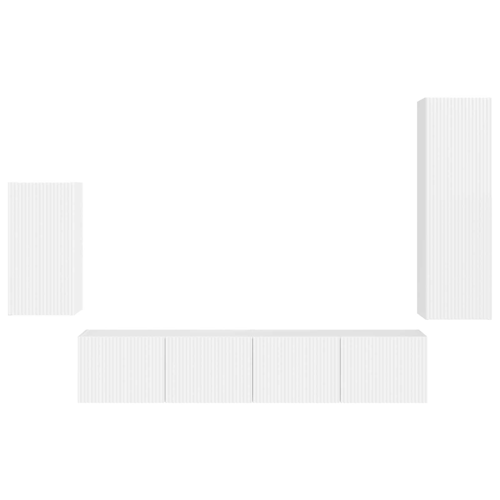 Σετ επίπλου τηλεόρασης Επιτοίχιο 4 pcs Υψηλής γυαλάδας λευκό