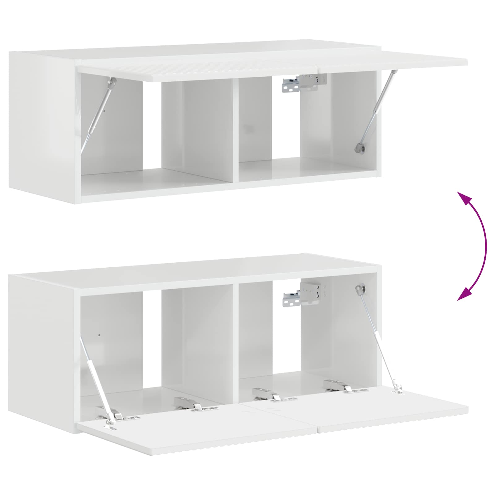 Σετ επίπλου τηλεόρασης Επιτοίχιο 4 pcs Υψηλής γυαλάδας λευκό