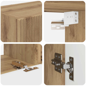 Σετ επίπλου τηλεόρασης 4 τμχ. Artisan Oak Επεξεργασμένο Ξύλο