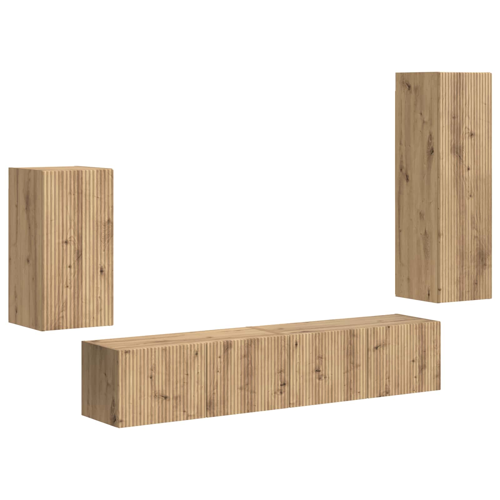 Σετ επίπλου τηλεόρασης 4 pcs Artisan Oak Επεξεργασμένο ξύλο