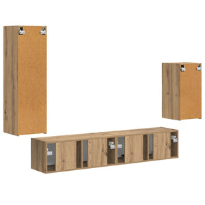 Σετ επίπλου τηλεόρασης 4 τμχ. Artisan Oak Επεξεργασμένο Ξύλο