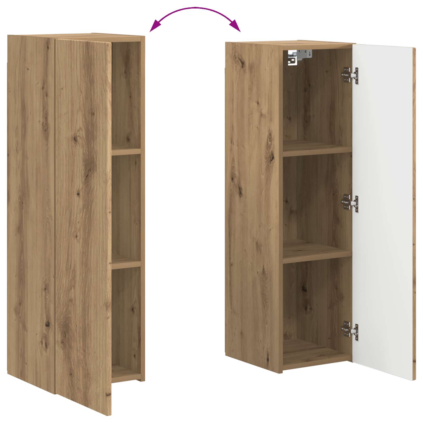 Σετ επίπλου τηλεόρασης 4 pcs Artisan Oak Επεξεργασμένο ξύλο