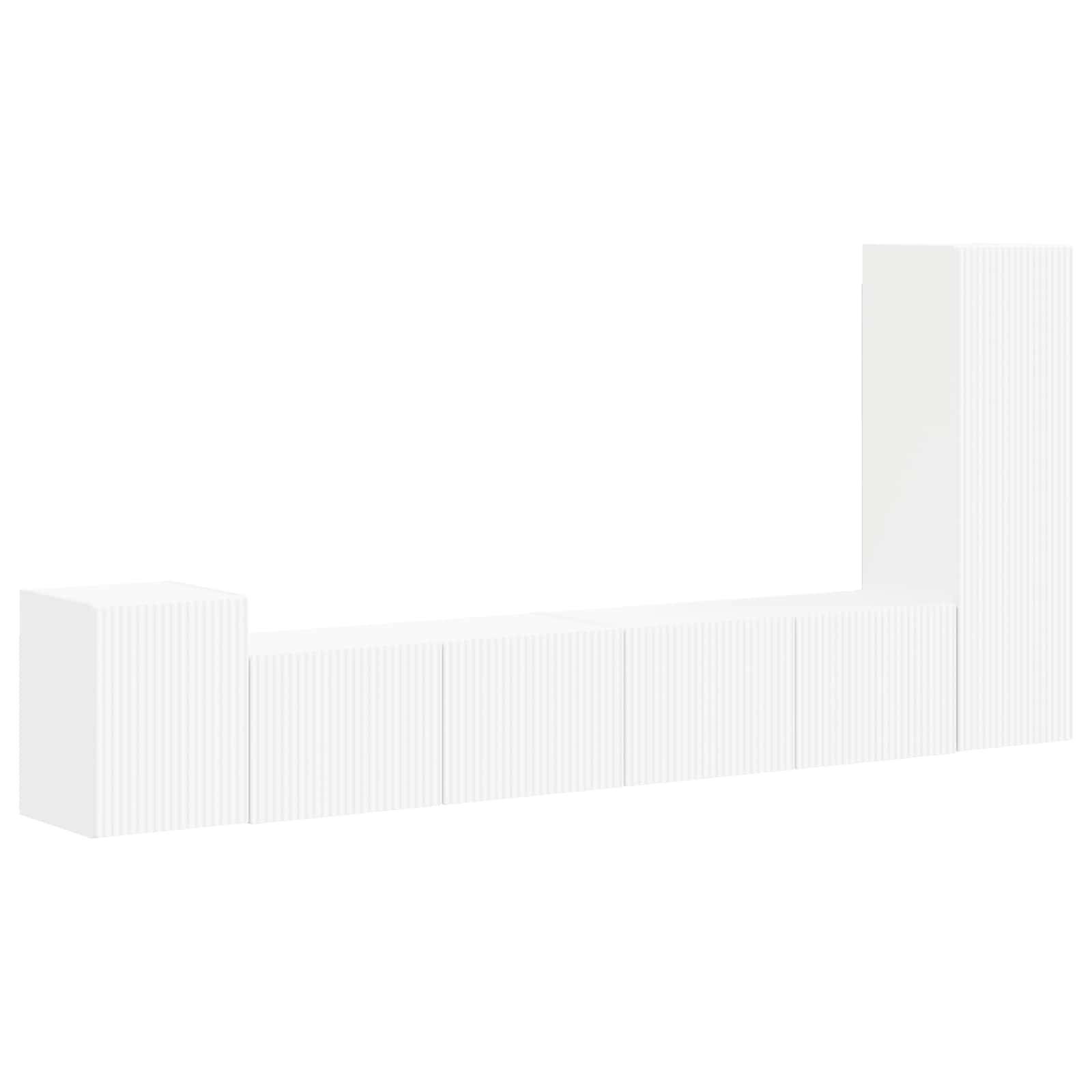 Σετ επίπλου τηλεόρασης Επιτοίχιο 3 pcs Λευκό Επεξεργασμένο ξύλο