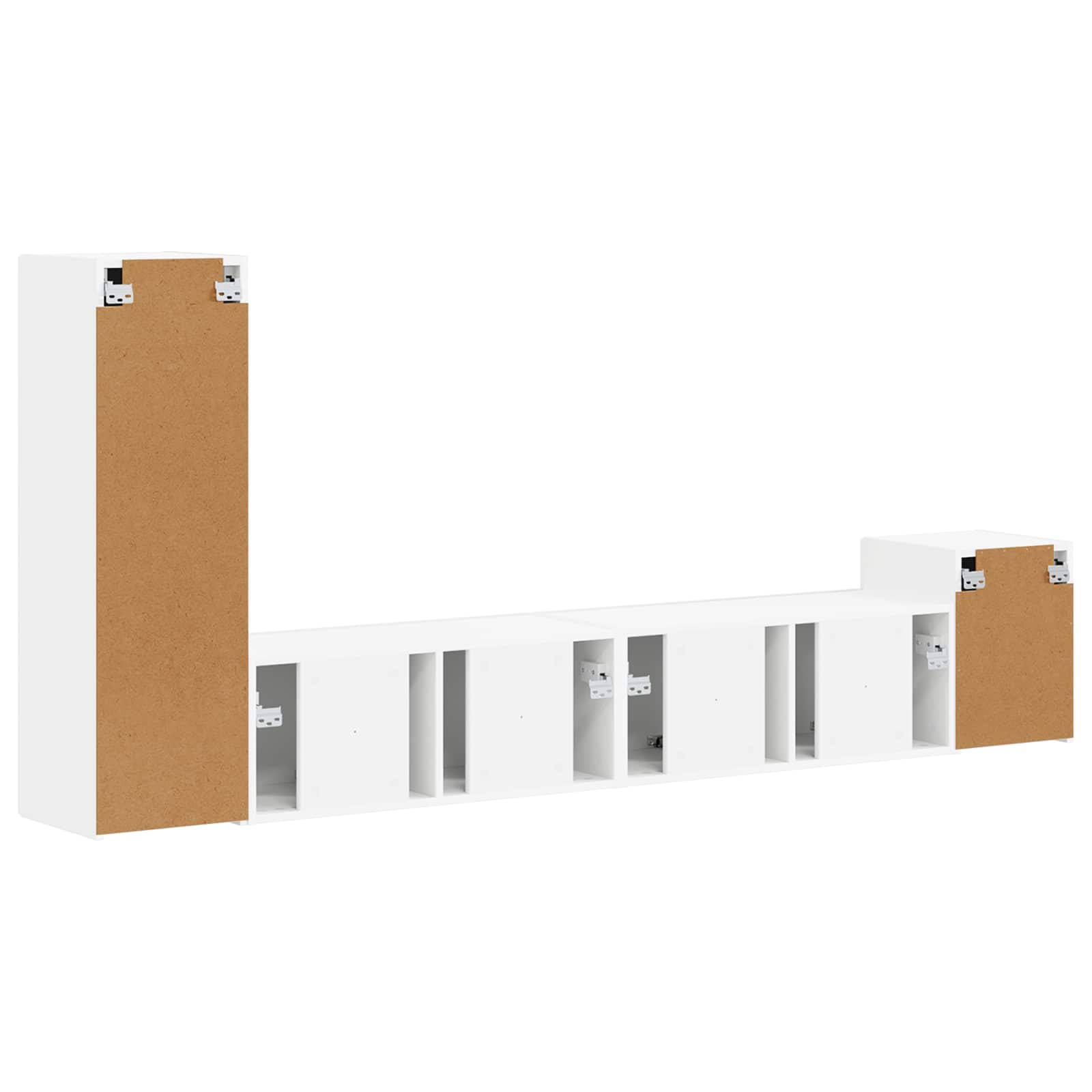 Σετ επίπλου τηλεόρασης Επιτοίχιο 3 pcs Λευκό Επεξεργασμένο ξύλο