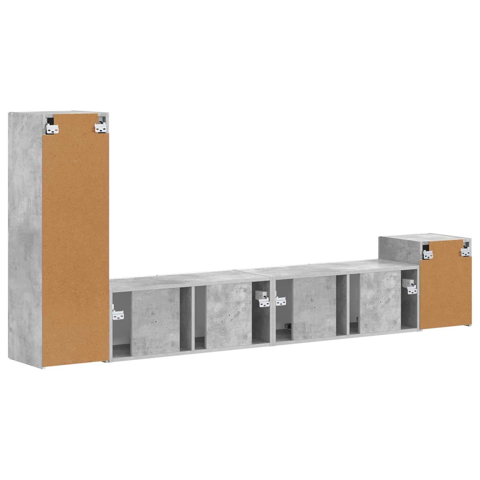 Σετ επίπλου τηλεόρασης 3 pcs Σκυρόδεμα Γκρι Επεξεργασμένο ξύλο