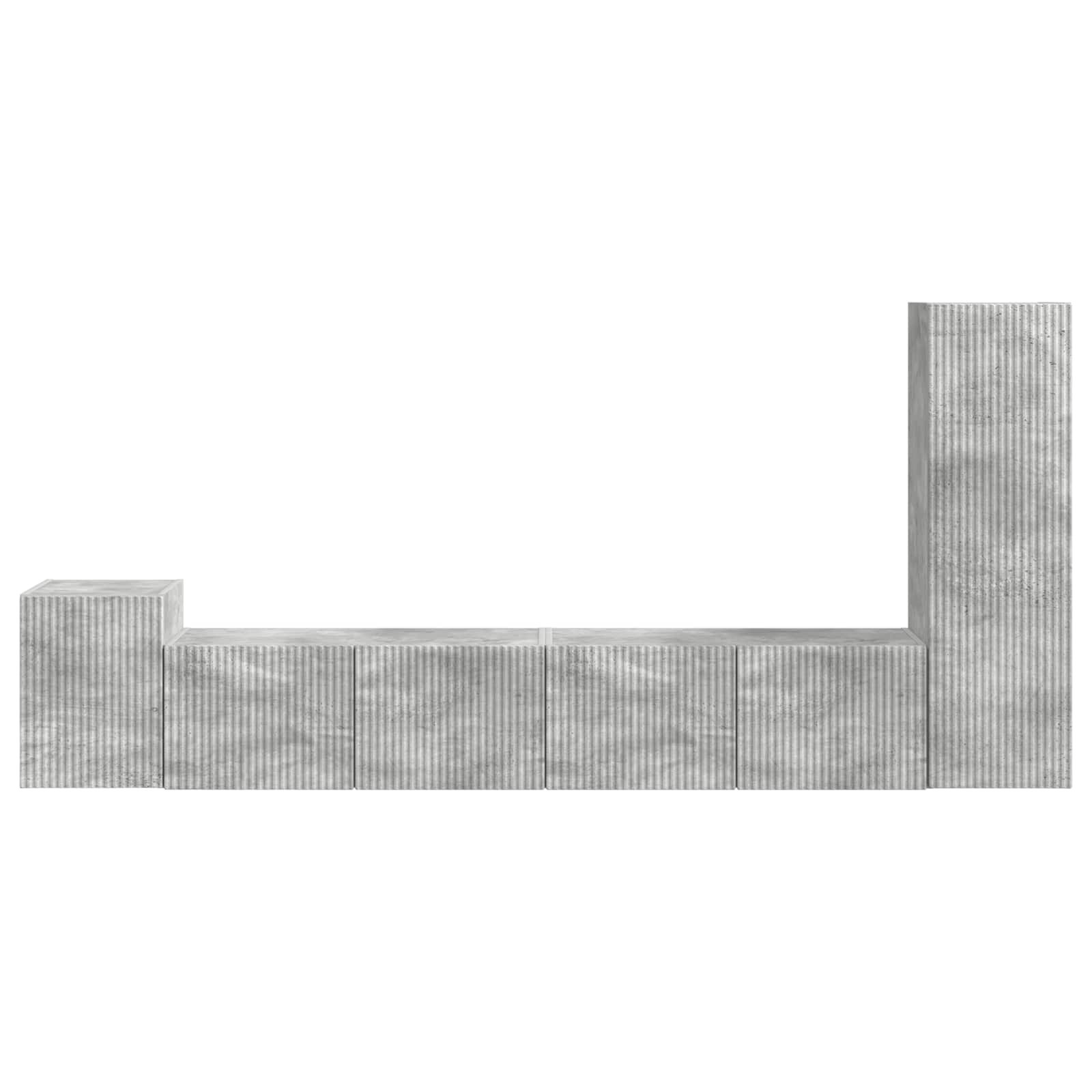 Σετ επίπλου τηλεόρασης 3 pcs Σκυρόδεμα Γκρι Επεξεργασμένο ξύλο