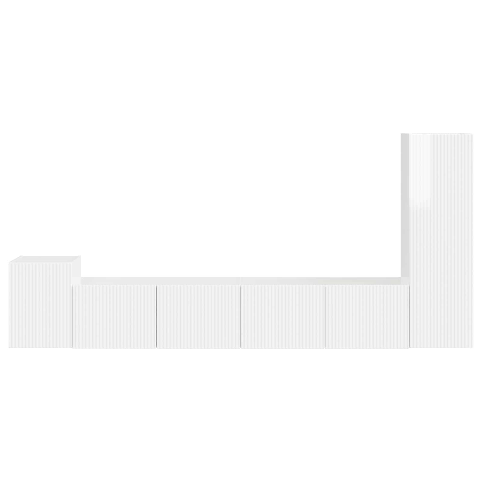 Σετ επίπλου τηλεόρασης Επιτοίχιο 3 pcs Υψηλής γυαλάδας λευκό