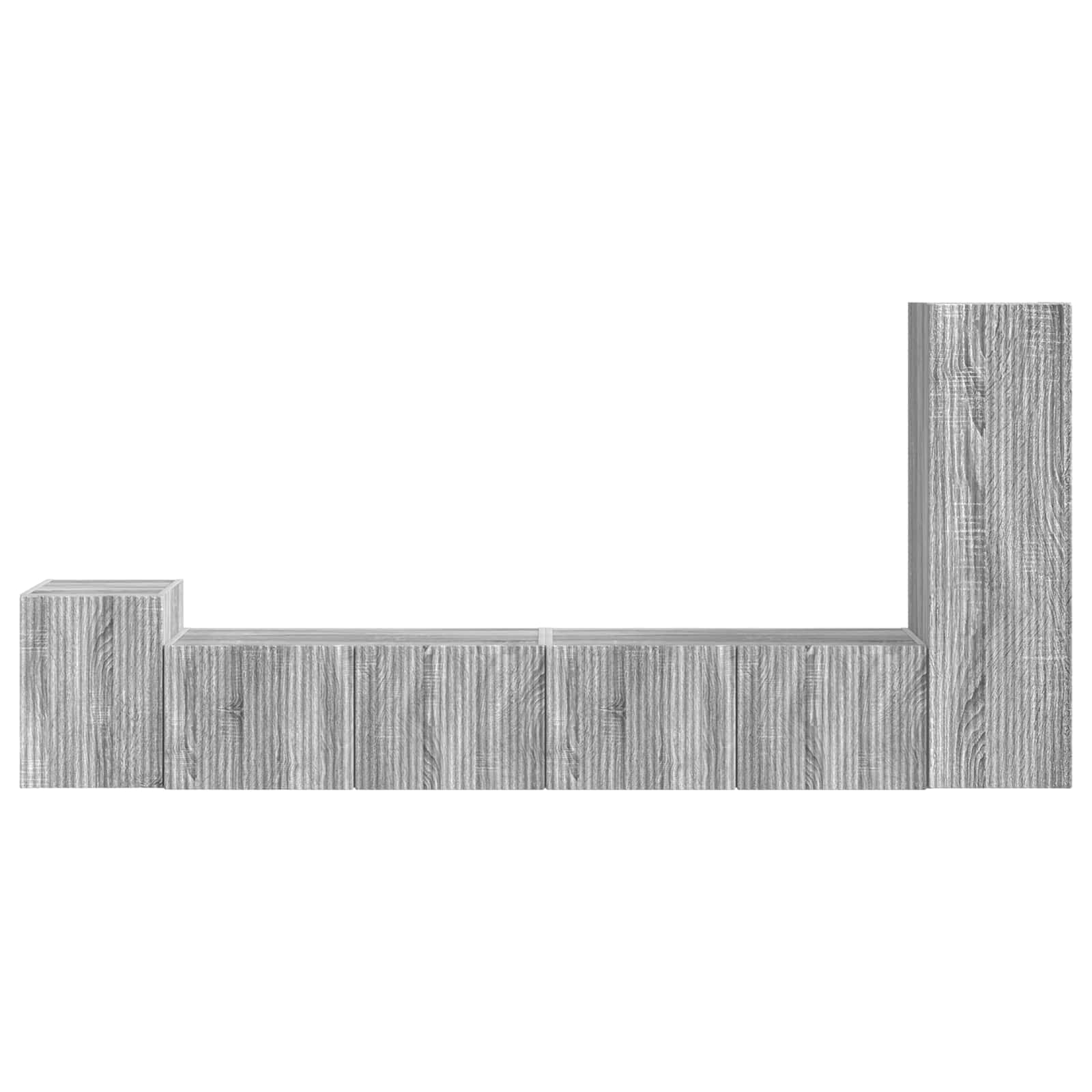 Σετ επίπλου τηλεόρασης 3 pcs Γκρίζο Σονομα Επεξεργασμένο ξύλο