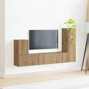 Σετ επίπλου τηλεόρασης 3 τμχ. Artisan Oak Επεξεργασμένο Ξύλο
