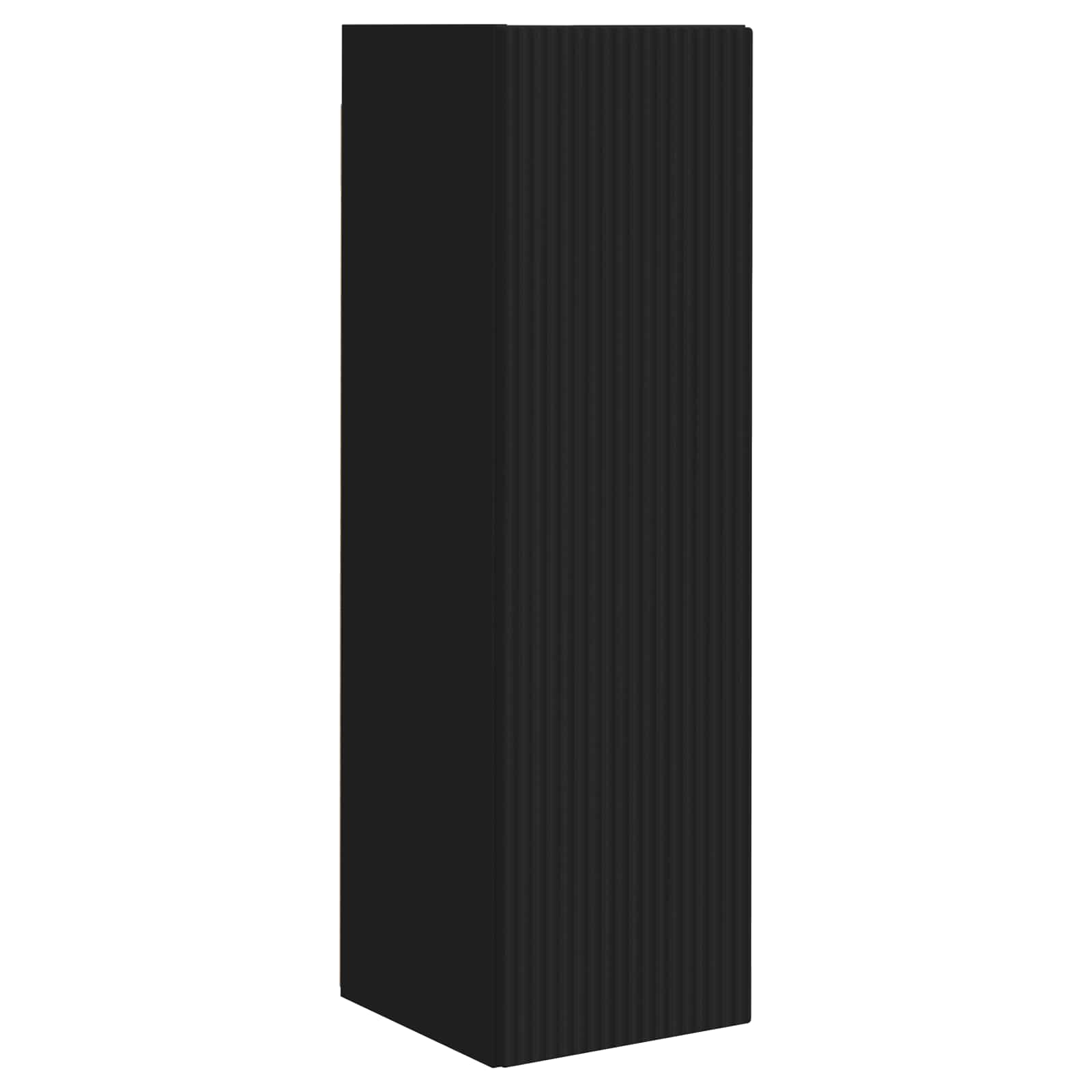 Σετ επίπλου τηλεόρασης Επιτοίχιο 4 pcs Μαύρο Επεξεργασμένο ξύλο