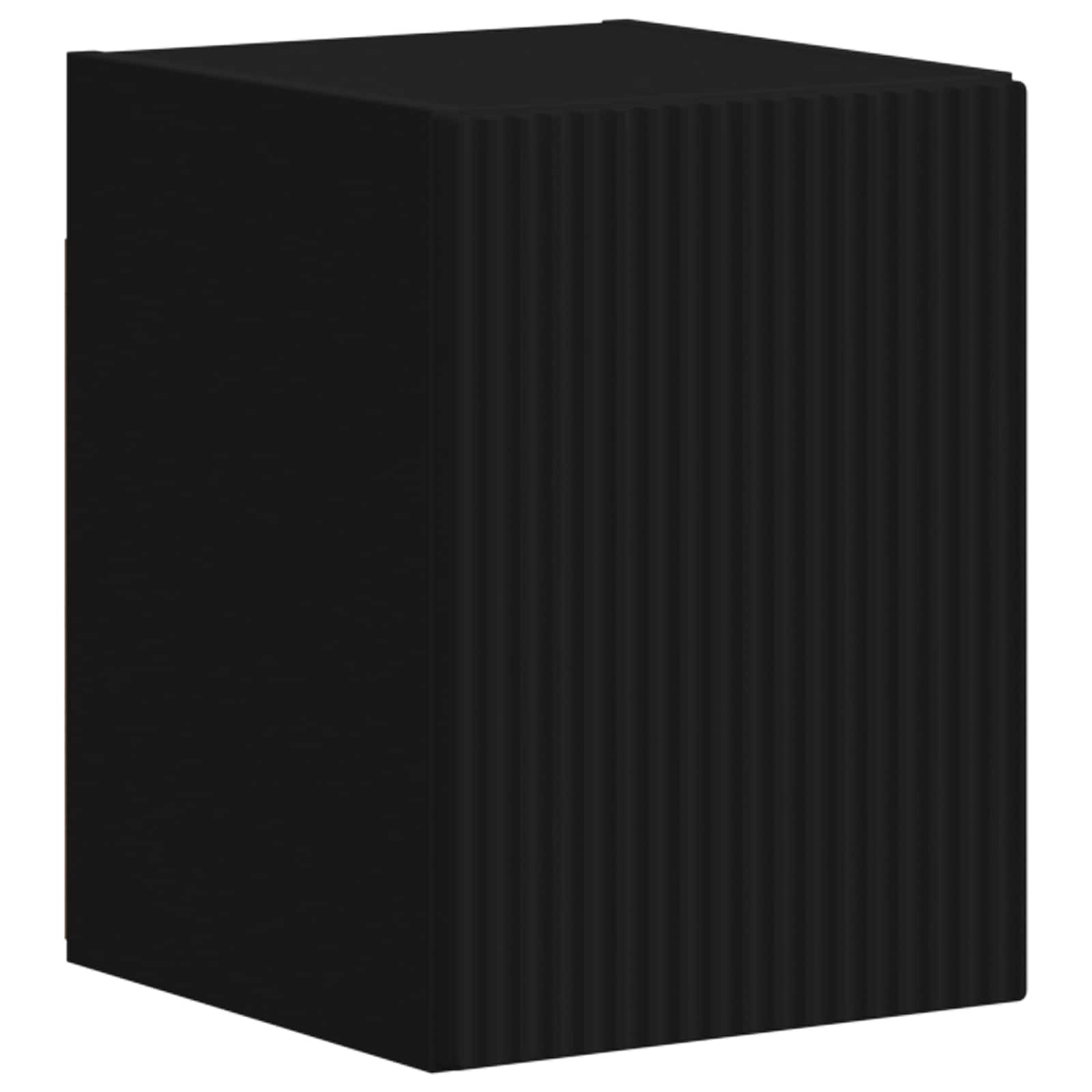 Σετ επίπλου τηλεόρασης Επιτοίχιο 4 pcs Μαύρο Επεξεργασμένο ξύλο