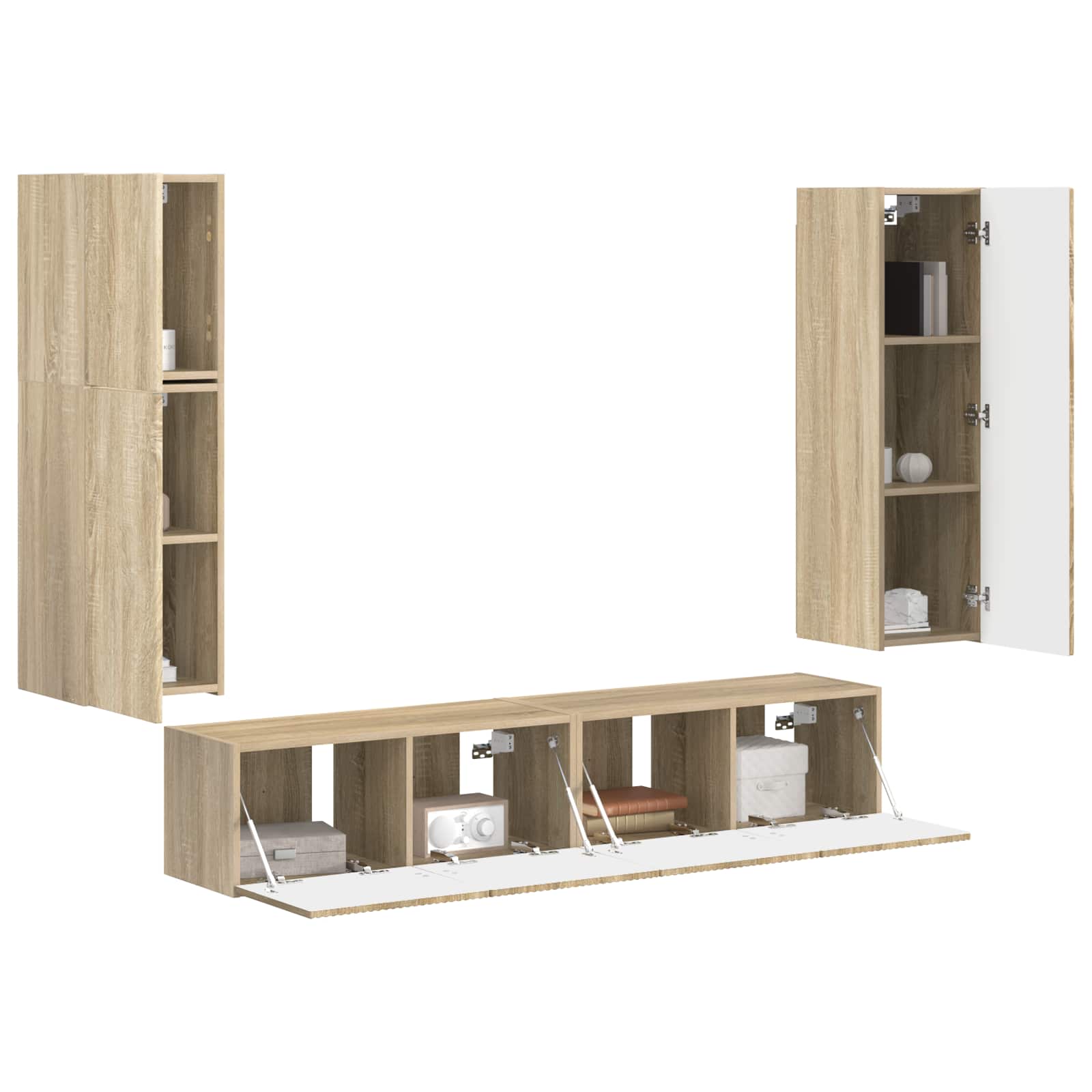 Σετ επίπλου τηλεόρασης 4 pcs Δρύς Sonoma Επεξεργασμένο ξύλο