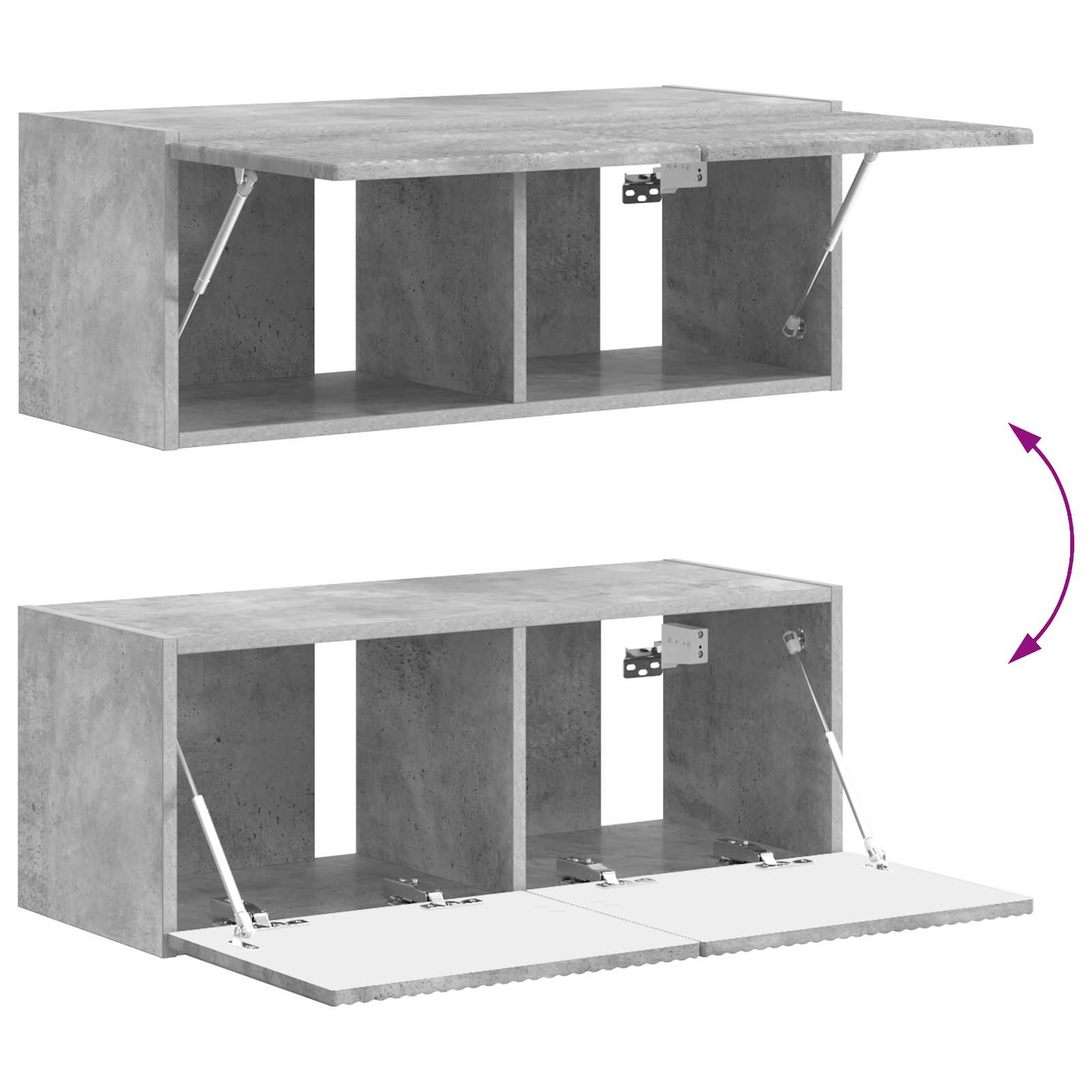 Σετ επίπλου τηλεόρασης 4 pcs Σκυρόδεμα Γκρι Επεξεργασμένο ξύλο