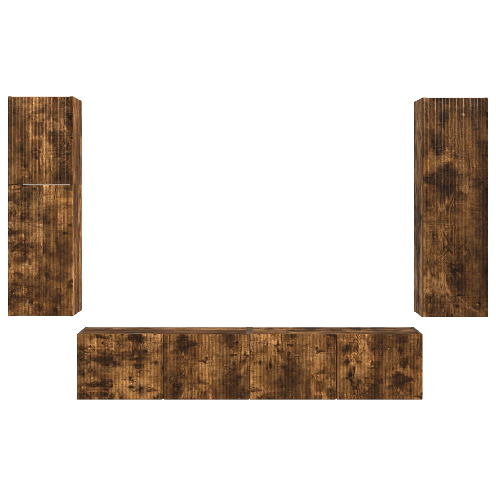 Σετ επίπλου τηλεόρασης 4 pcs Καπνιστό Δρύς Επεξεργασμένο ξύλο