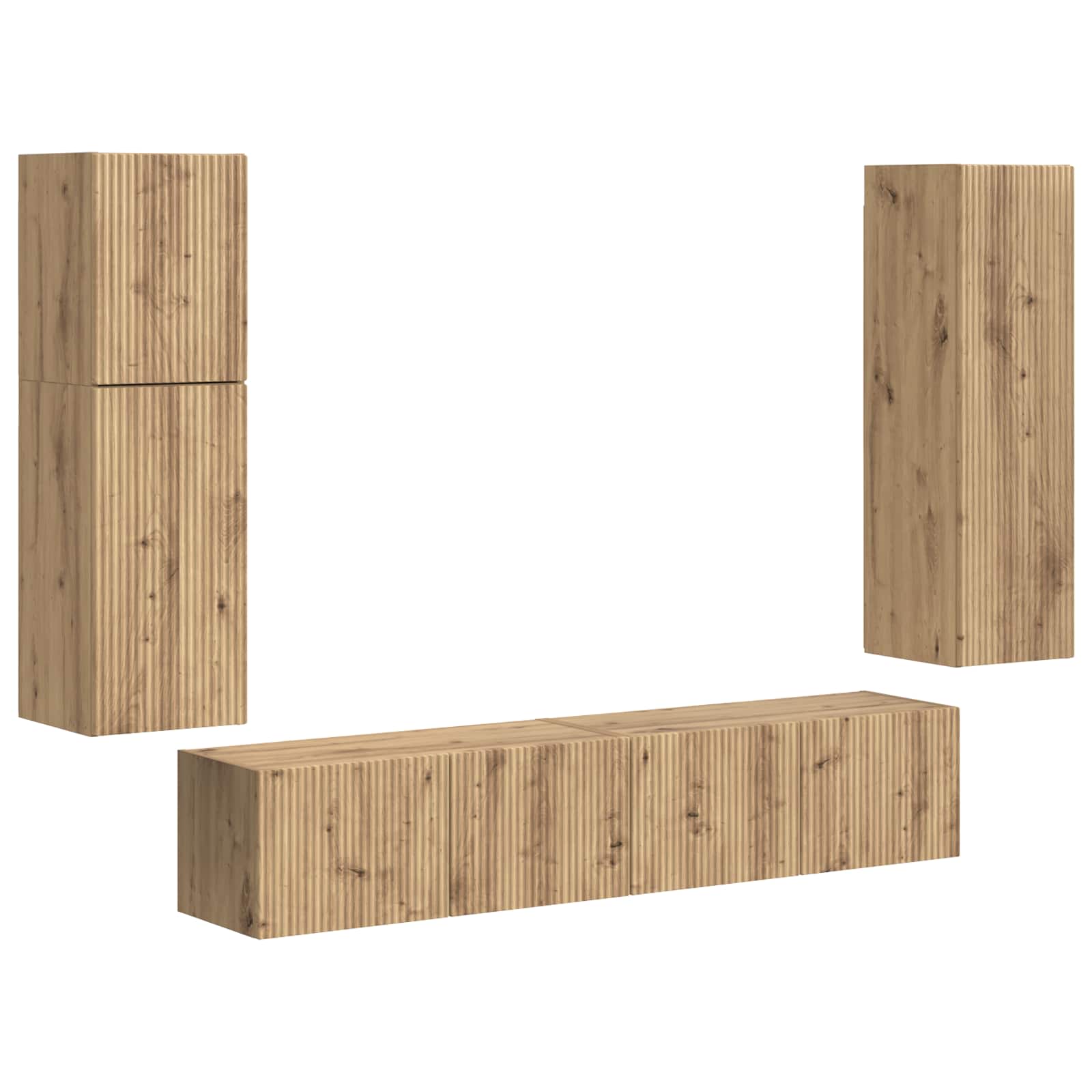 Σετ επίπλου τηλεόρασης 4 pcs Artisan Oak Επεξεργασμένο ξύλο