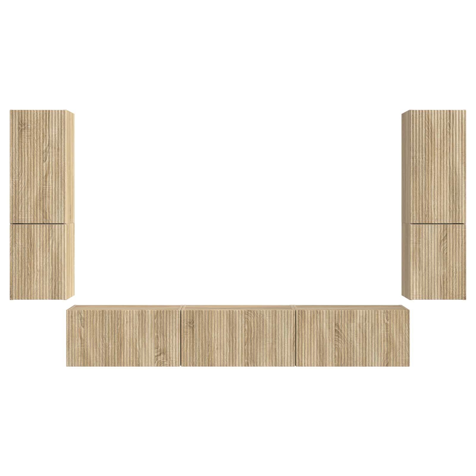 Σετ επίπλου τηλεόρασης 4 pcs Δρύς Sonoma Επεξεργασμένο ξύλο