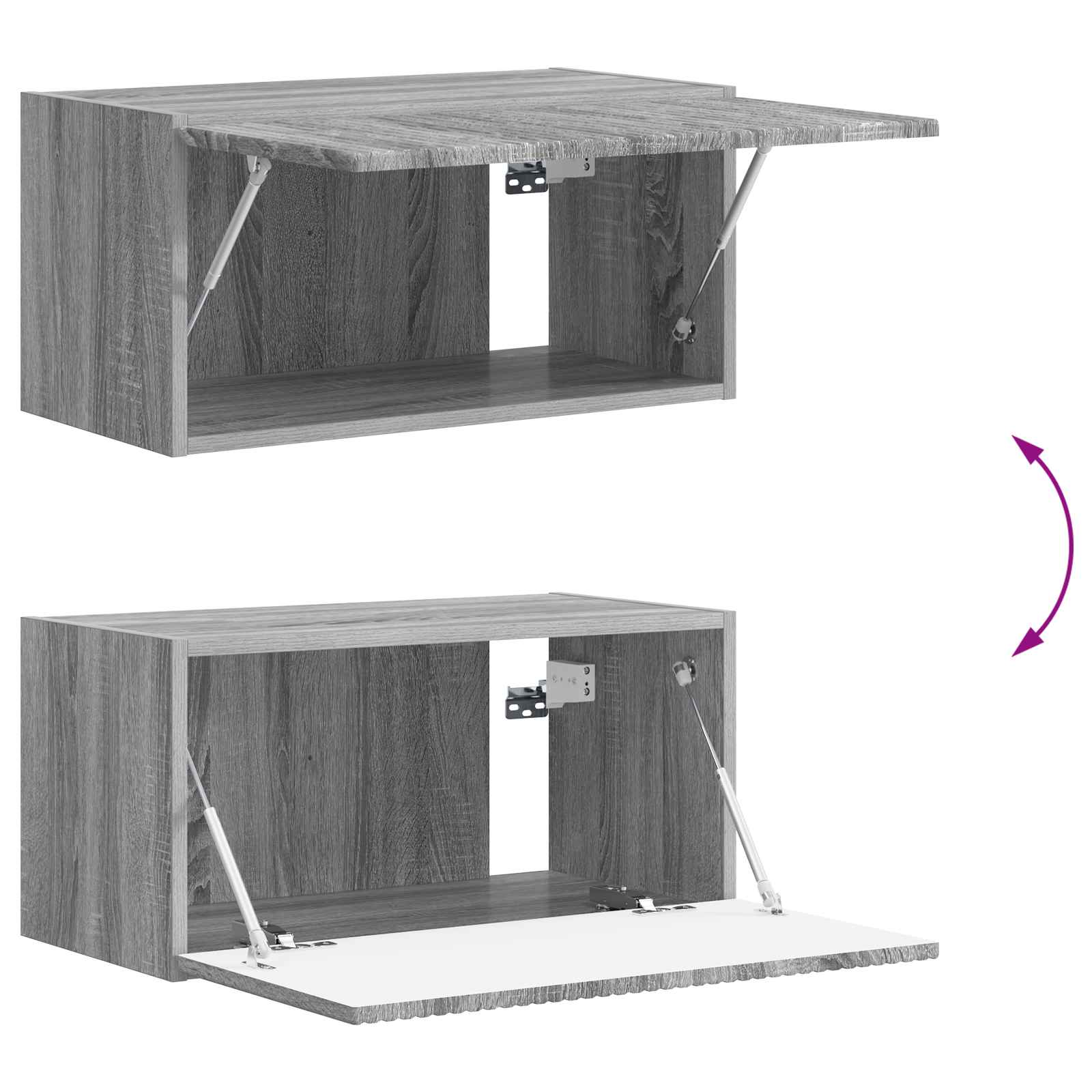 Σετ επίπλου τηλεόρασης 4 pcs Γκρίζο Σονομα Επεξεργασμένο ξύλο