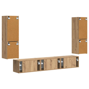 Σετ επίπλου τηλεόρασης 4 pcs Artisan Oak Επεξεργασμένο ξύλο - Pakobazaar