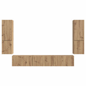 Σετ επίπλου τηλεόρασης 4 pcs Artisan Oak Επεξεργασμένο ξύλο - Pakobazaar