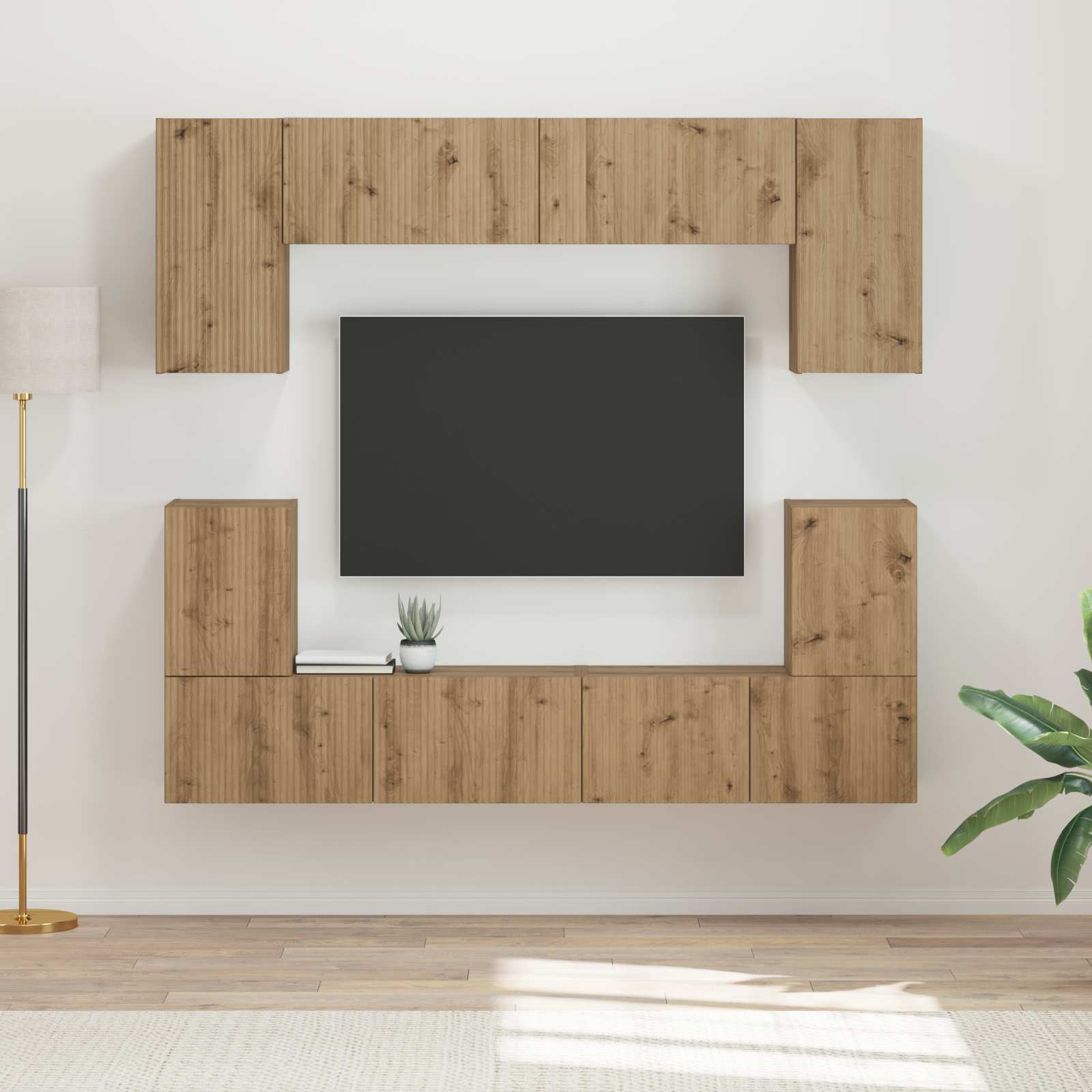 Σετ επίπλου τηλεόρασης 5 pcs Artisan Oak Επεξεργασμένο ξύλο