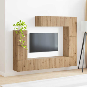 Σετ επίπλου τηλεόρασης 5 pcs Artisan Oak Επεξεργασμένο ξύλο - Pakobazaar