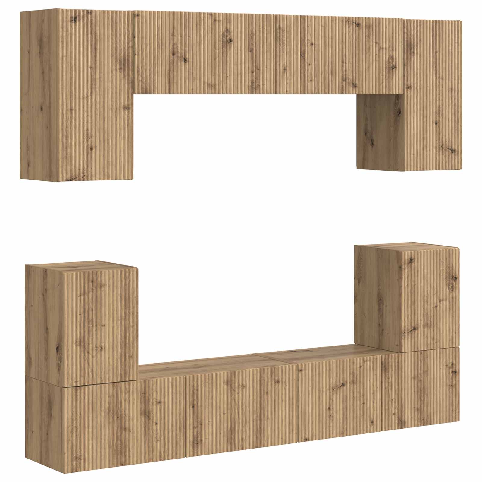Σετ επίπλου τηλεόρασης 5 pcs Artisan Oak Επεξεργασμένο ξύλο