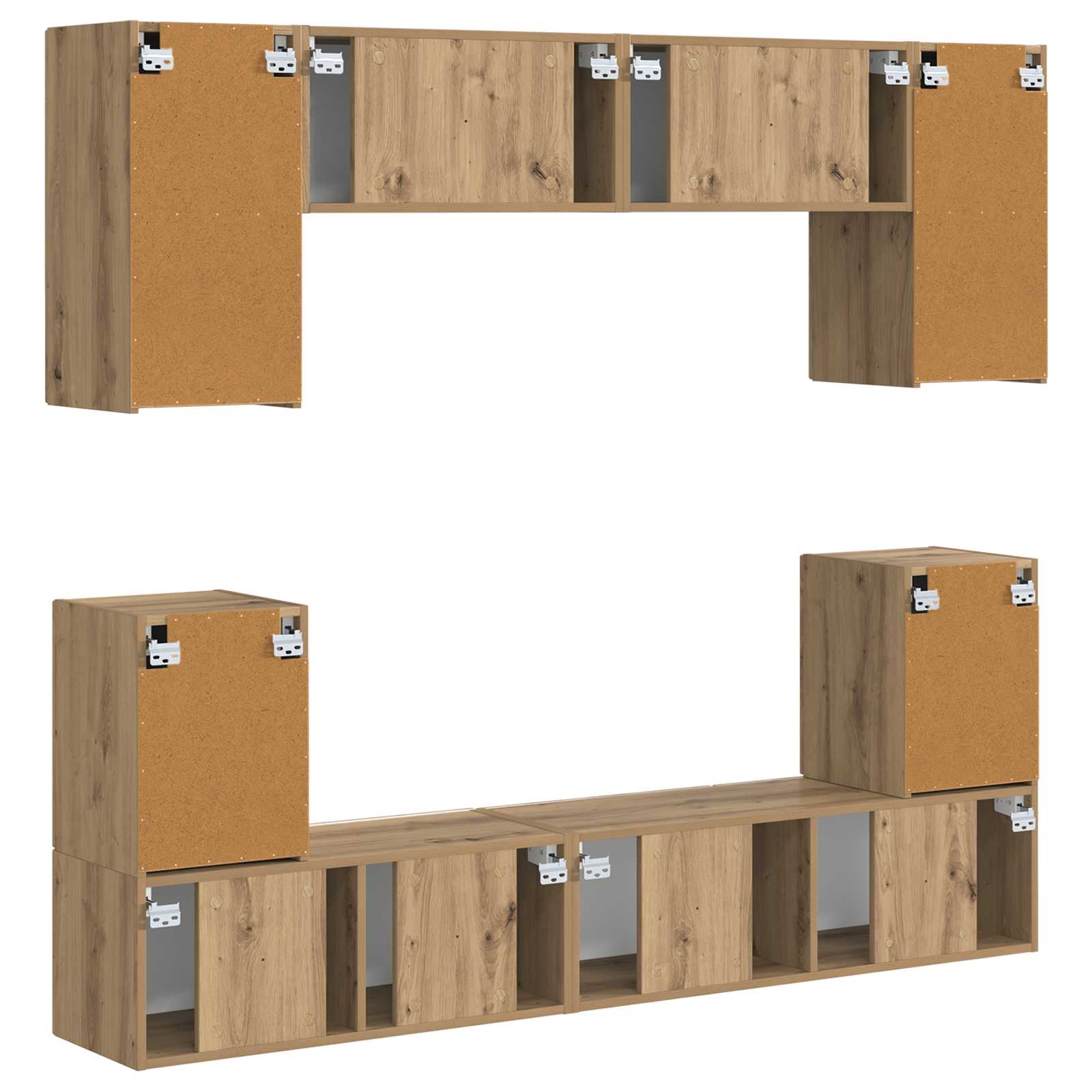 Σετ επίπλου τηλεόρασης 5 pcs Artisan Oak Επεξεργασμένο ξύλο